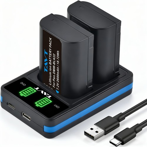 2pcs 2600mah dmw blk22 - 2600mah, dmw-blk22